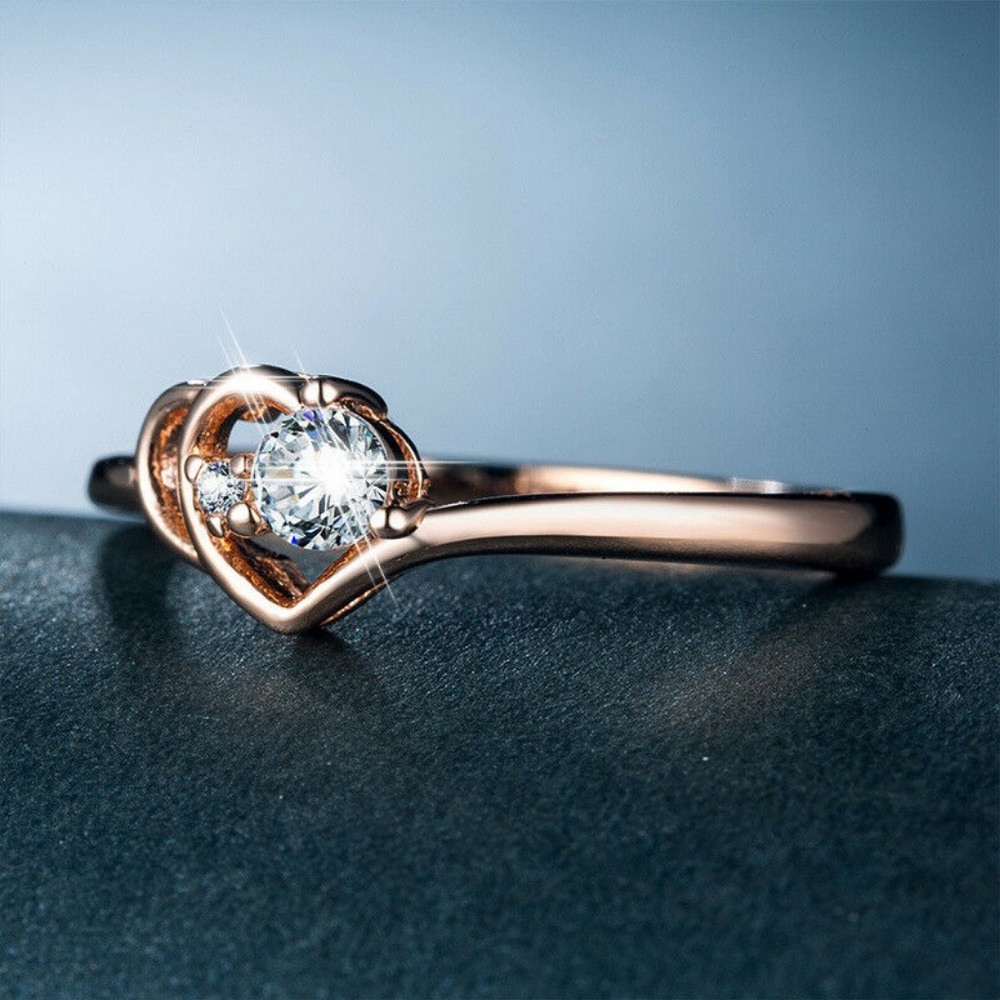 Rose Gold Filled White Sapphire Ring New - Picture 5 of 5
